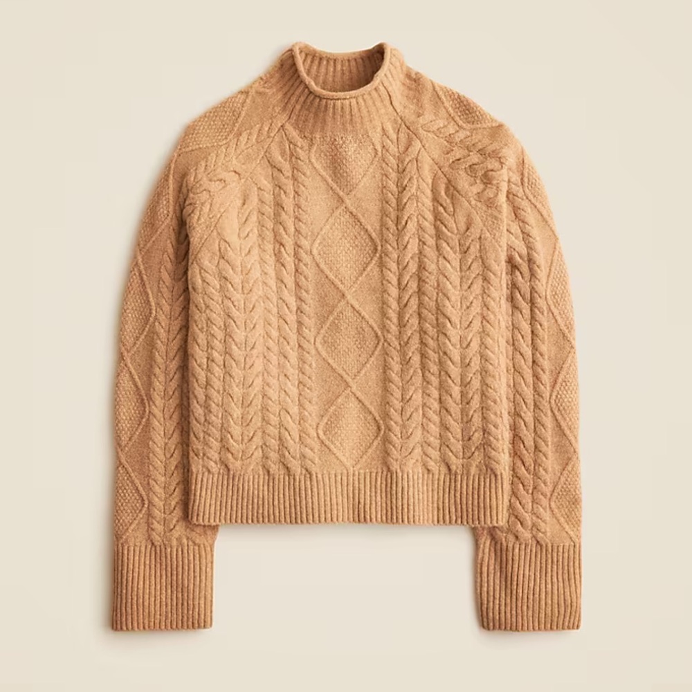 J. Crew Cable-knit Rollneck Sweater in Supersoft Yarn - Picture 2 of 7